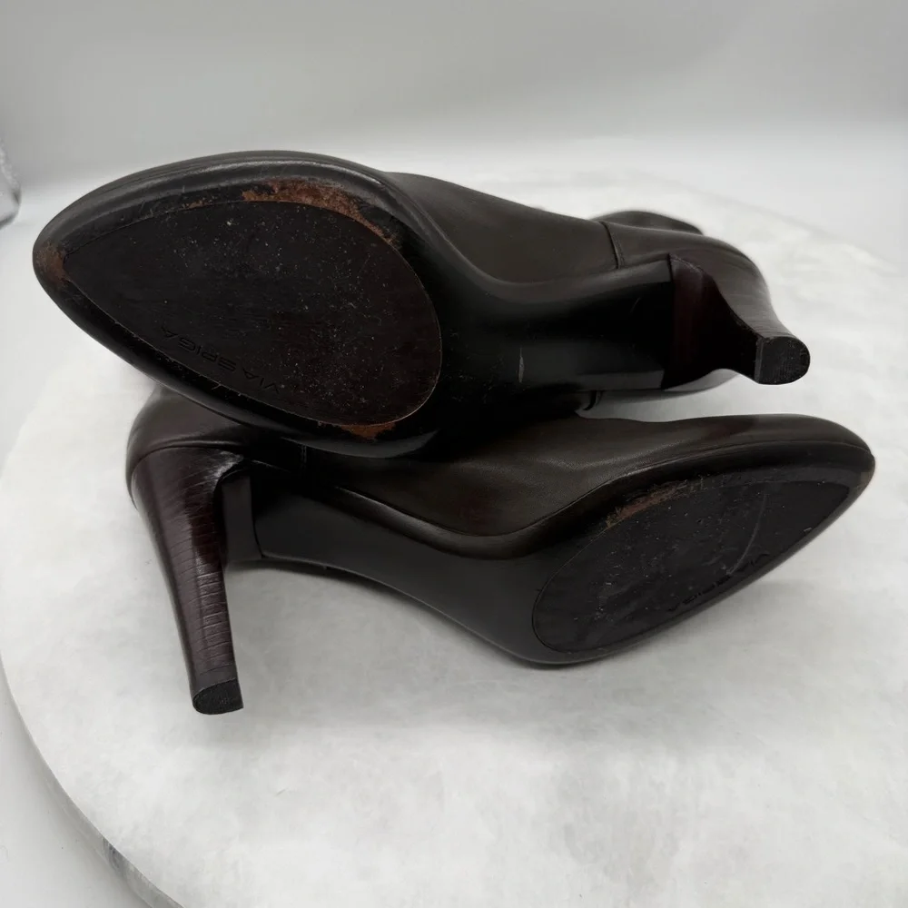 Via Spiga Brown Heeled Boots Sleek Design Size 7.5 M - Picture 5 of 8